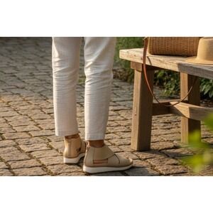 Bussola Pauline Potsdam Wide Strap Sandals Tan Leather Size EU 37